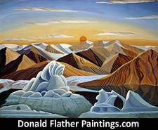 Sermilk Glacier Baffin Island - this beautiful high Arctic glacier painting will be exhibited at Donald Flather's Art Shows in 2025 and 2026