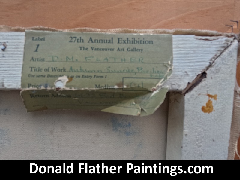 The 27th Annual BC Artists Exhibition tag from the Vancouver Art Gallery Museum