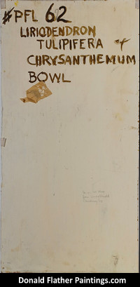 Chrysanthemum Bowl original Donald Flather painting for sale - back side view