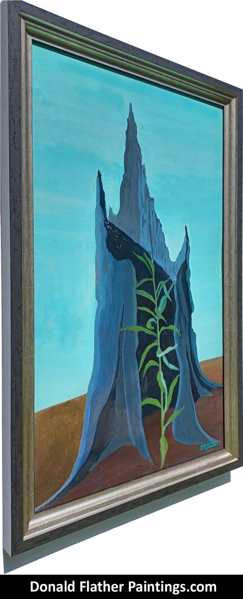 Donald Flather original Canadian oil painting titled Reincarnation side frame view